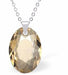 Austrian Crystal Multi Faceted Oval Elliptic Necklace Golden Shadow in Colour 16mm in size Choice of 18" Stainless Steel or Sterling Silver Chain Hypo allergenic: Free from Lead, Nickel and Cadmium See matching earrings EL85 