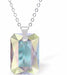 Austrian Crystal Multi Faceted Special Cut Rectangular Necklace in Aurora Borealis with a choice of chains