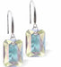 Austrian Crystal Multi Faceted Special Cut Rectangular Drop Earrings in Aurora Borealis
