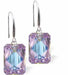 Austrian Crystal Multi Faceted Special Cut Rectangular Drop Earrings in Vitrail Light