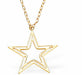 Golden Star Necklace 25mm in size Gold Plated with 18" Chain, Hypoallergenic: Nickel, Lead and Cadmium Free 