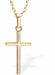 Golden Classic Cross Necklace 29mm in size with 18" Chain Hypoallergenic: Nickel, Lead and Cadmium Free 