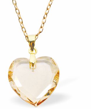 Golden Shadow Heart Necklace 18mm in size with 18" Chain Hypoallergenic: Nickel, Lead and Cadmium Free 
