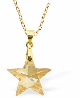 Golden Shadow Star Necklace 18mm in size with 18" Chain Hypoallergenic: Nickel, Lead and Cadmium Free