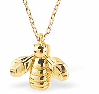 Glowing Golden Bee Necklace 13mm in size with 18" Chain Hypoallergenic: Nickel, Lead and Cadmium Free 