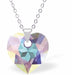 Austrian Crystal Multi Faceted Heart Necklace in  Aurora Borealis with a Choice of Chains