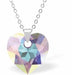 Austrian Crystal Cute Heart Necklace in Aurora Borealis with a Choice of Chains