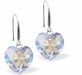 Crystal Multi Faceted Heart Drop Earrings in Clear Crystal Shimmer