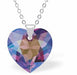 Austrian Crystal Multi Faceted Heart Necklace in Montana Blue, with a choice of chains