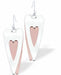 Long Wild Heart Drop Earrings Silver and Rose Gold Colour Rhodium Plated, 28mm in size See matching Necklace K620 Hypoallergenic; Free from cadmium, lead and nickel