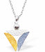Hollow Triangle Necklace Silver, Gold and Black Coloured Rhodium Plate, 30mm in size See matching Earrings K627 Hypoallergenic; Free from cadmium, lead and nickel 