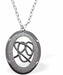 Black and Grey Glitzy Oval Necklace Rhodium Plated, Hypoallergenic; Lead, Cadmium and Nickel Free 38mm in size Colour: Brown, Gold and Silver Chain: Rhodium Plated, 18" / 3" Extension 