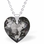 Austrian Crystal Cute Special Cut Oblique Square Necklace  Special Cut Multi Faceted Crystal is 12mm in size  See matching earrlings HR48 Hypo allergenic: Free from Lead, Nickel and Cadmium Colour: Silver Night Grey Choice of Stainless Steel Chain (18") or Sterling Silver Chain (18") 