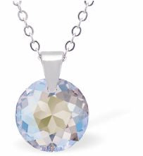Austrian Crystal Multi Faceted Miniature Special Cut Round Necklace Crystal is 12mm in size  See matching earrlings T66 Hypo allergenic: Free from Lead, Nickel and Cadmium Colour: Clear Crystal Shimmer Choice of Stainless Steel Chain (18") or Sterling Silver Chain (18") 