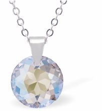 Austrian Crystal Multi Faceted Miniature Special Cut Round Necklace Crystal is 12mm in size  See matching earrlings T66 Hypo allergenic: Free from Lead, Nickel and Cadmium Colour: Clear Crystal Shimmer Choice of Stainless Steel Chain (18") or Sterling Silver Chain (18")