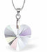 Austrian Crystal Heart Necklace in Aurora Borealis, with a choice of Chains