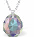 Austrian Crystal Multi Faceted Miniature Majestic Cut Teardrop Necklace Aurora Borealis in Colour 12mm in size See matching earrings MA53 