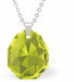 Austrian Crystal Multi Faceted Miniature Majestic Cut Teardrop Necklace Citrus Green in Colour 12mm in size See matching earrings MA15 