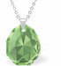Austrian Crystal Multi Faceted Miniature Majestic Cut Teardrop Necklace Peridot Green in Colour 12mm in size See matching earrings MA27 