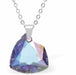 Austrian Crystal Multi Faceted Miniature Trilliant Cut Triangular Necklace Crystal is 12mm in size  See matching earrings TR13 Hypo allergenic: Free from Lead, Nickel and Cadmium Colour: Aurora Borealis Choice of Stainless Steel Chain (18") or Sterling Silver Chain (18") 