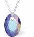 Austrian Crystal Multi Faceted Miniature Elliptic Cut Oval Necklace Aurora Borealis in Colour 12 mm in size See matching earrings EL53 
