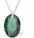 Austrian Crystal Multi Faceted Miniature Elliptic Cut Oval Necklace Emerald Green in Colour 12 mm in size See matching earrings EL61 