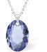 Austrian Crystal Multi Faceted Miniature Elliptic Cut Oval Necklace Sapphire Blue in Colour 12 mm in size See matching earrings EL63