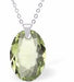 Austrian Crystal Multi Faceted Miniature Elliptic Cut Oval Necklace Peridot Green in Colour 12 mm in size See matching earrings EL69 