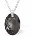 Austrian Crystal Multi Faceted Miniature Elliptic Cut Oval Necklace Silver Night Black in Colour 12 mm in size See matching earrings EL74 