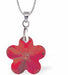 Austrian Crystal Daisy Necklace by Byzantium in Light Siam Red Daisy is 12mm in size Colour: Light Siam Red Chain: Stainless Steel Chain - 18" / Sterling Silver Chain - 18" 
