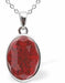 Austrian Crystal Multi Faceted Mystic Oval Necklace in Scarlet Red with a choice of chains