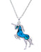 Natural Paua Shell Mythical, Magical Unicorn Necklace, by Byzantium. Rhodium Plated and 35mm in size