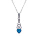 Natural Paua Shell Classic Heart with Celtic Design Necklace, by Byzantium. Rhodium Plated and 30mm in size