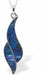 Natural Paua Shell Classic Ocean Waves Necklace, by Byzantium. Rhodium Plated, 36mm in size