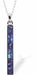 Natural Paua Shell Classic Long Baguette Style Necklace, by Byzantium. Rhodium Plated, 30mm in size
