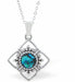 Natural Paua Shell Beautiful Sunburst Necklace, by Byzantium. Rhodium Plated, 20mm in size