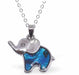 Paua Shell Cute Baby Elephant Necklace, by Byzantium. Rhodium Plated and 20mm in size