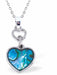 Paua Shell Heart Double Drops Necklace, by Byzantium. Rhodium Plated and 25mm in size