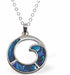 Paua Shell Ocean Wave Necklace, by Byzantium. Rhodium Plated and 20mm in size