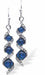 Natural Paua Shell Classic Twirling Triple Drop With Crystal Embellishment Drop Earrings, Rhodium Plated, 25mm in size