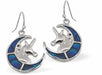 Paua Shell Crescent Moon with Unicorn Drop Earrings, by Byzantium