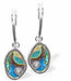 Natural Paua Shell Delicate Drop Earrings Hypoallergenic: Rhodium Plated, Nickel, Lead and Cadmium Free Greeny Blue in colour 12mm in size See matching necklace P703 