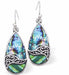 Natural Paua Shell Teardrop Drop Earrings Hypoallergenic: Rhodium Plated, Nickel, Lead and Cadmium Free Greeny Blue in colour 30mm in size See matching necklace P712 