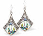 Natural Paua Shell Triangle Drop Earrings Hypoallergenic: Rhodium Plated, Nickel, Lead and Cadmium Free Greeny Blue in colour 25mm in size See matching necklace P716