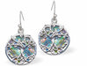 Natural Paua Shell Twisted Tree of Life Drop Earrings Hypoallergenic: Rhodium Plated, Nickel, Lead and Cadmium Free Greeny Blue in colour 15mm in size See matching necklace P725