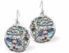 Natural Paua Shell Tree of Life with Highland Cow Drop Earrings Hypoallergenic: Rhodium Plated, Nickel, Lead and Cadmium Free Greeny Blue in colour 20mm in size See matching necklace P725 
