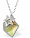 Natural Paua Shell Stars in the Firmament Necklace Hypoallergenic: Rhodium Plated, Nickel, Lead and Cadmium Free Greeny Blue in colour 20mm in size, 18" Rhodium Plated Chain 