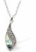 Natural Paua Shell Antique Wave Necklace Hypoallergenic: Rhodium Plated, Nickel, Lead and Cadmium Free Greeny Blue in colour 25mm in size, 18" Rhodium Plated Chain See matching necklace P512 