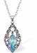 Natural Paua Shell Gothic Necklace Hypoallergenic: Rhodium Plated, Nickel, Lead and Cadmium Free Greeny Blue in colour 30mm in size, 18" Rhodium Plated Chain See matching earrings P520 