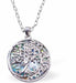 Natural Paua Shell Tree of Life with Crescent Moon Necklace Hypoallergenic: Rhodium Plated, Nickel, Lead and Cadmium Free Greeny Blue in colour 25mm in size, 18" Rhodium Plated Chain See matching earrings P531
